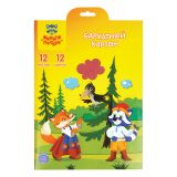 Картон бархатный А4, Мульти-Пульти, 12л., 12цв., "Енот в волшебном мире"