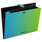 Папка 12 отделений Berlingo "Radiance", А4, 600мкм, на кнопке, голубой/зеленый градиент
