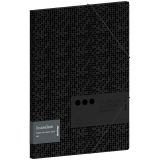 Папка на резинке Berlingo "DoubleBlack" А4, 600мкм, черная, с рисунком