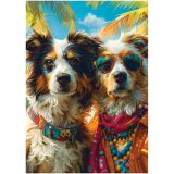 Пазл  260 эл. ТРИ СОВЫ "Австралийские овчарки под пальмами"