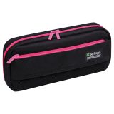 Пенал мягкий 1 отделение, 1 карман, 215*95*44 мм, Berlingo "Black and pink", полиэстер, внутренний органайзер