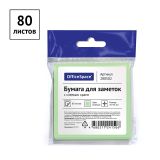 Самоклеящийся блок OfficeSpace 76*76мм, 80л., зеленая пастель, европодвес