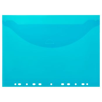 Папка-конверт с перфорацией с клапаном OfficeSpace А4, 180мкм, синяя