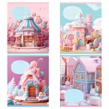 Тетрадь 12л., частая косая линия с доп. горизонтальной BG "Зефир", выб. лак