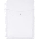 Папка-вкладыш с перфорацией на кнопке OfficeSpace А4, ПВХ, 180мкм, глянцевая, расширяющаяся до 250л.